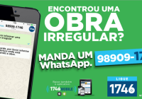 Obras irregulares na mira dos usuários do 1746. Use o Whatsapp!
