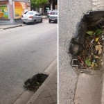 Tampa de bueiro quebrada provoca acidentes e o lixo impede escoamento da água.