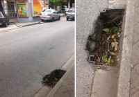 Tampa de bueiro quebrada provoca acidentes e o lixo impede escoamento da água.