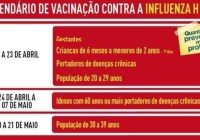 Calendário de vacinação H1N1 e esclarecimentos sobre a doença