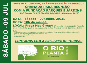 REARBORIZAÇÃO DA FREGUESIA           RIO PLANTA EU CUIDO