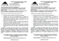 Reunião da AMAF em 27 de maio na Sede do Bosque. Participe!