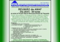 REUNIÃO MENSAL DA AMAF – DOMINGO – Dia 26/01 às 09 horas