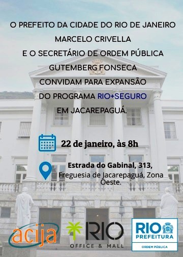 SEGURANÇA: Prefeitura inicia em 22/01 o projeto RIO + SEGURO FREGUESIA